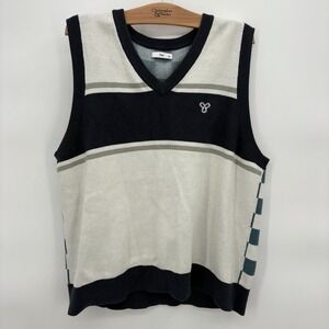 Aritzia Tna Color Block Sweater Vest Checkered‎ Back Mens Large #8A